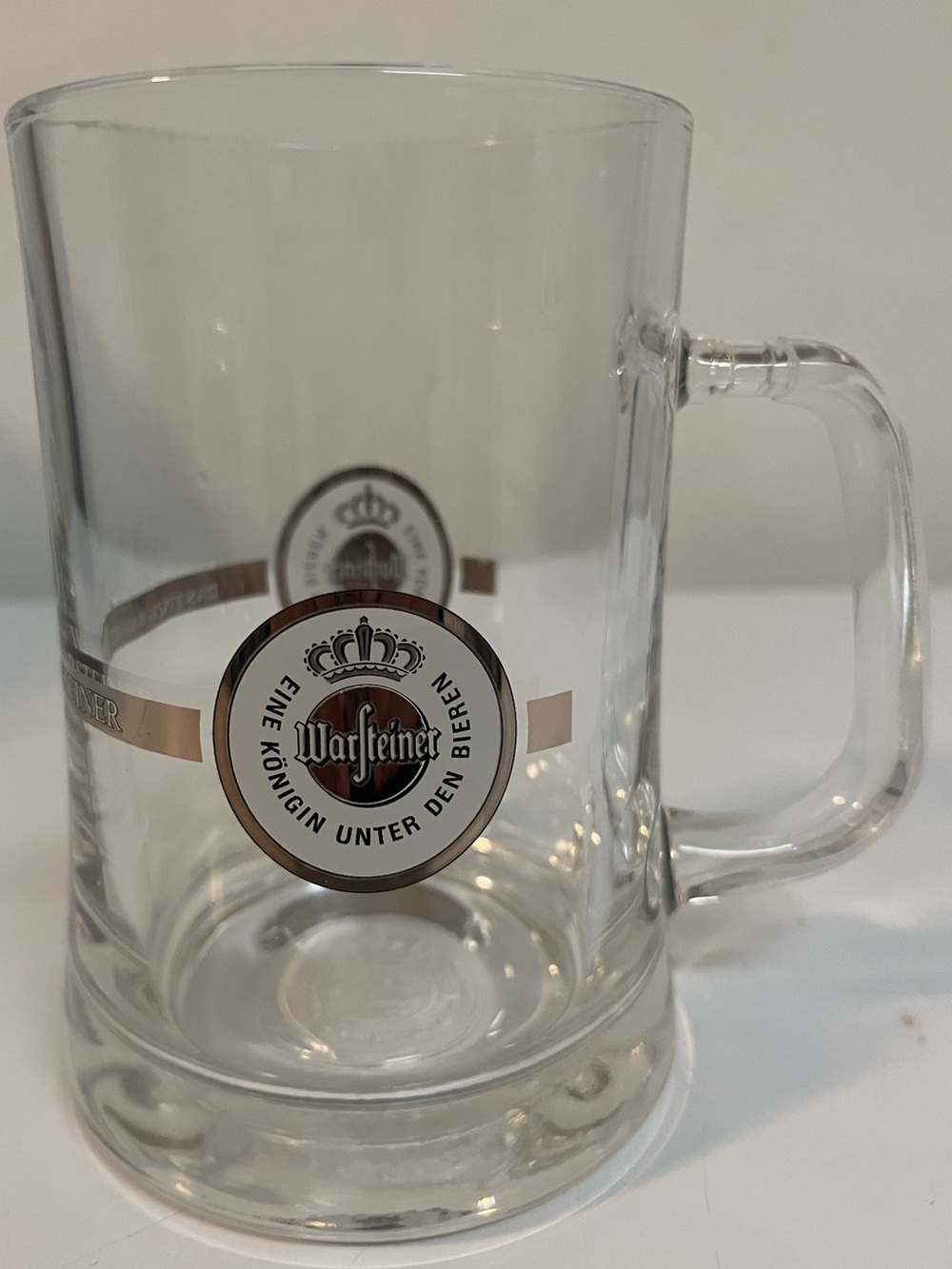 Warsteiner German Beer Mug Glass Stein Heavy Handle Eine Königin Unter DenBieren